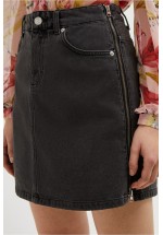 French Connection Pepper Denim Zip Side Mini Skirt